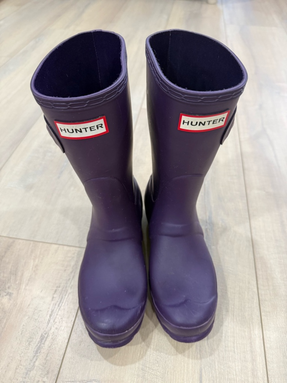 Hunter Purple Original Short Rain Boots-Size 5